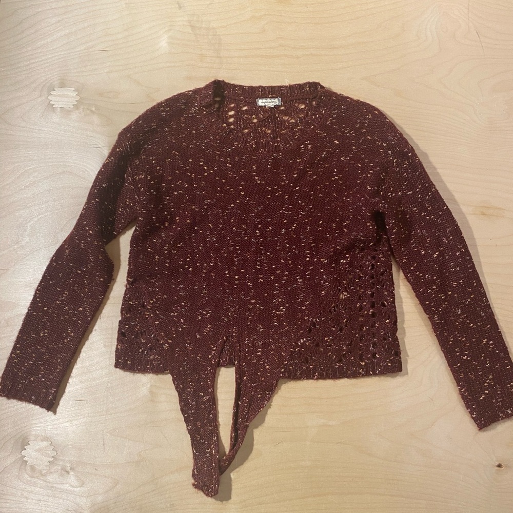 Eyeshadow Burgundy Knit Sweater Small (QT)